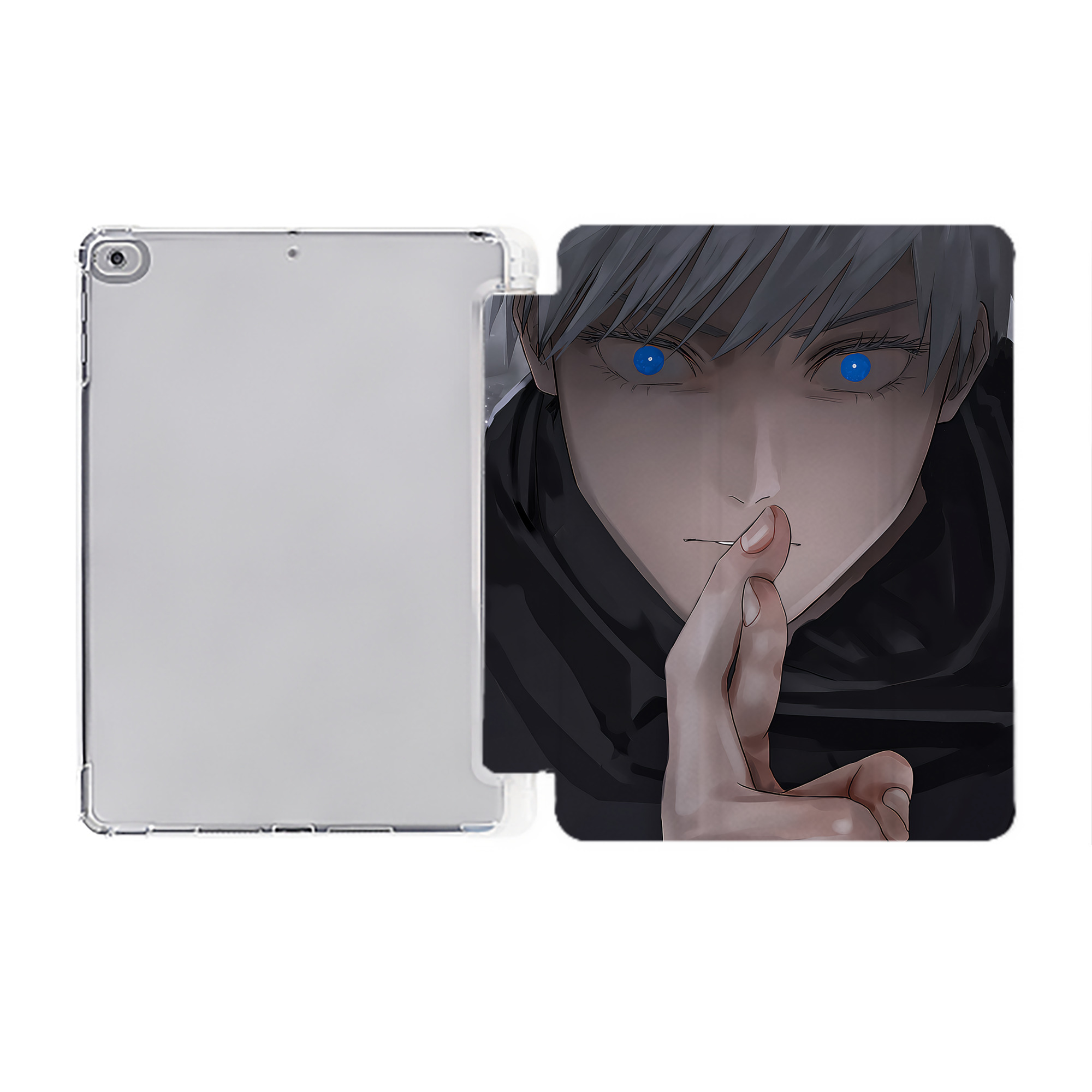 （画像用） 呪術廻戦 Jujutsu Kaisen IPad ケース ペン収納付き 三つ折りスタンド PUレザー×シリコン 対応機種9.5/10.5/10.9インチ
